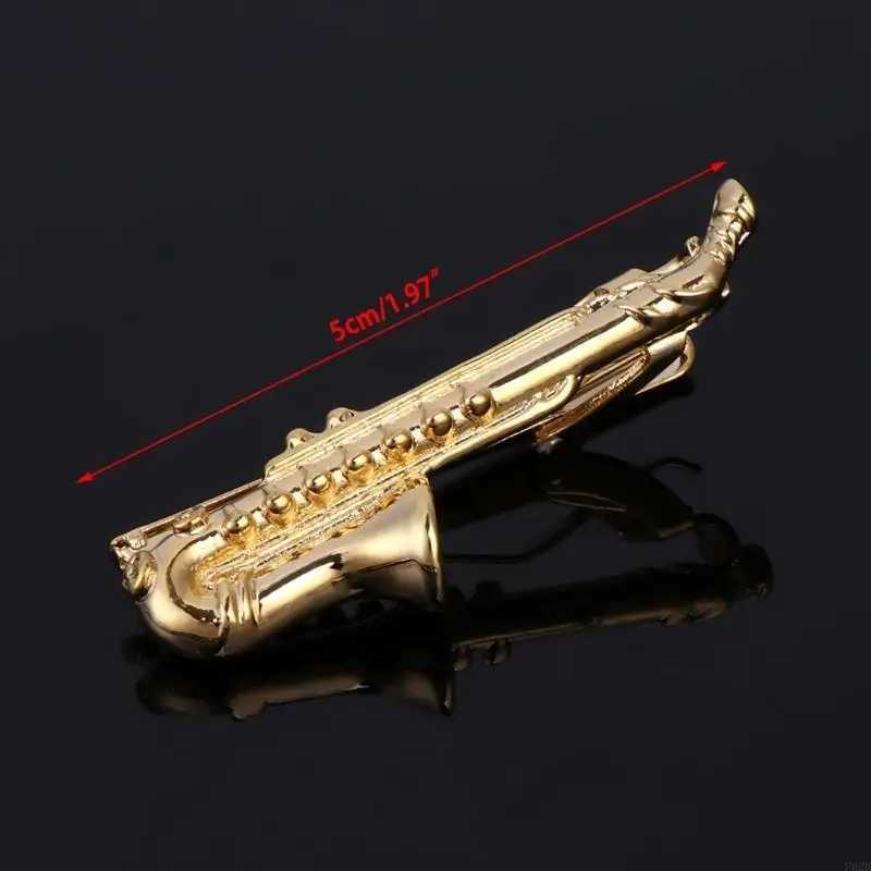 Saxophone Men Tie Clip Bar Necktie Pin Clasp Clamp Wedding Charm for Creative Gift W250604