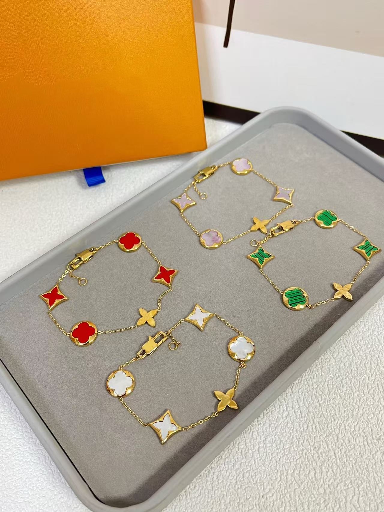 Luxury Brand Bracelet Designer Bracelet louise bracelet Chain charm bracelet Men and Women Hip Hop Letter clover bracelet Festival Gift