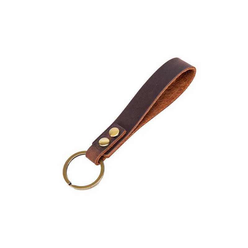New Classic Vintage Cow Leather Keychain Men Personality Fashion Leather Car Key Ring K5057 M250604