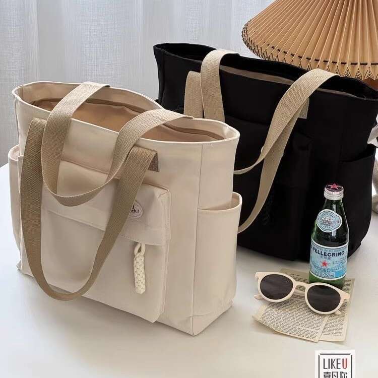 Design Rope Knot Commuter Thickened Nylon Tote Bag Casual Literary Student Simple Shoulder Handbag