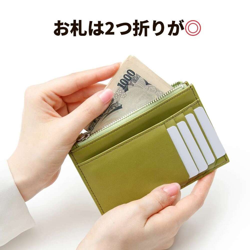 Japanese Style Coin Purse Mini Genuine Leather Short Wallet Solid Color Multi-Card Slot Anti-Theft Holder Card Case