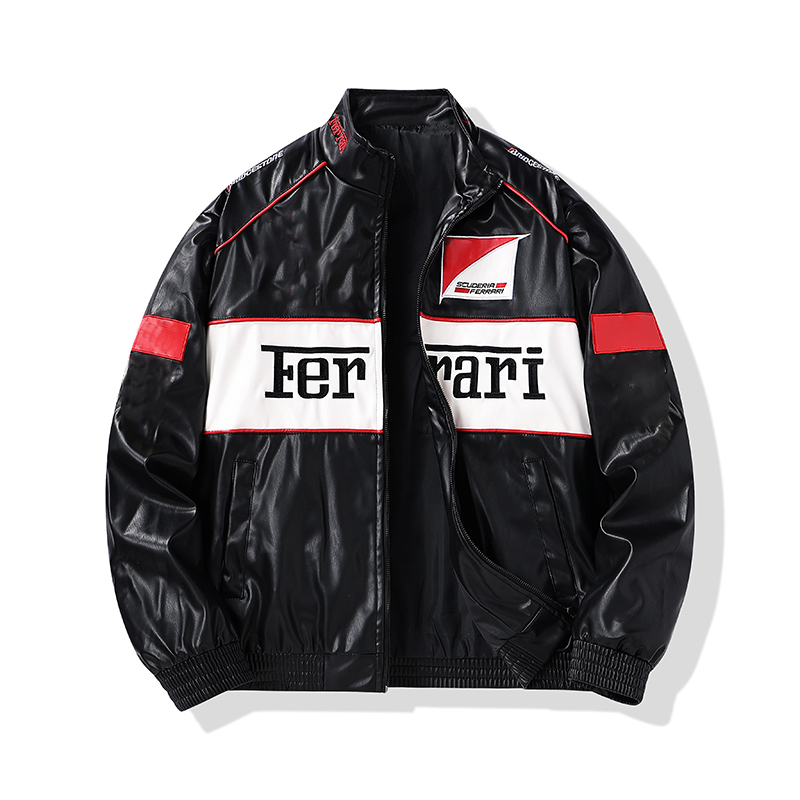Leather jacket fashion outfit, new outerwear for men and women, leather jacket for high-end fashion, loose top