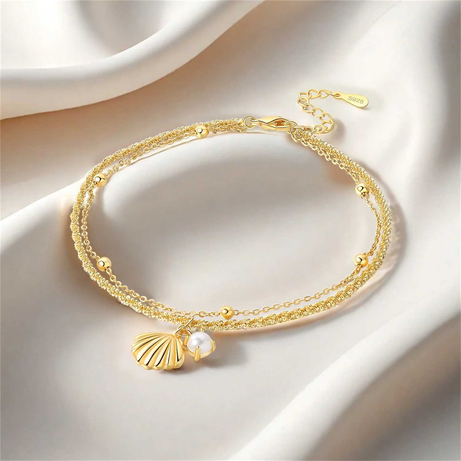 CYCUFF S925 Sterling Silver Summer Style Layered Anklets For Women Ankle Bracelet Boutique Luxury Birthday Party Jewelry Gifts W250604