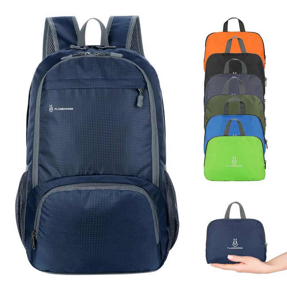 Large Capacity Nylon Backpack Lightweight Foldable Backpack Men Women Waterproof Packable Backpack Travel Camping Hiking Daypack W250603