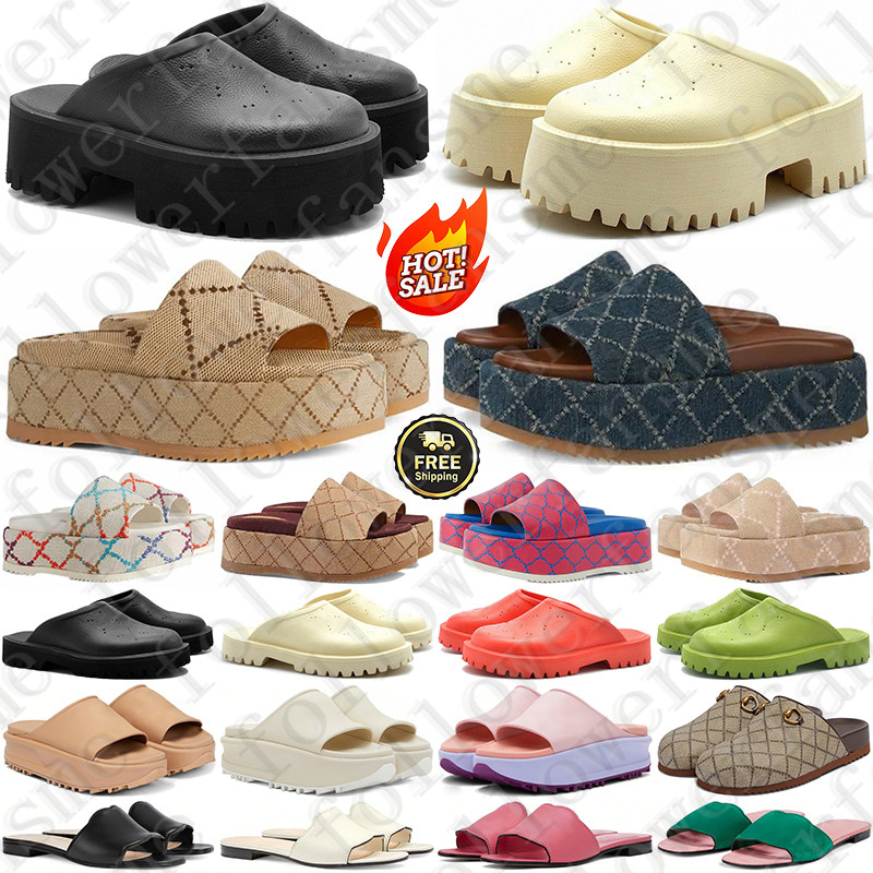 Free Shipping Designer Platform sandals clogs heels slippers slides clog shoes for mens famous womens sandal flats mules sandale Flip Flops discount