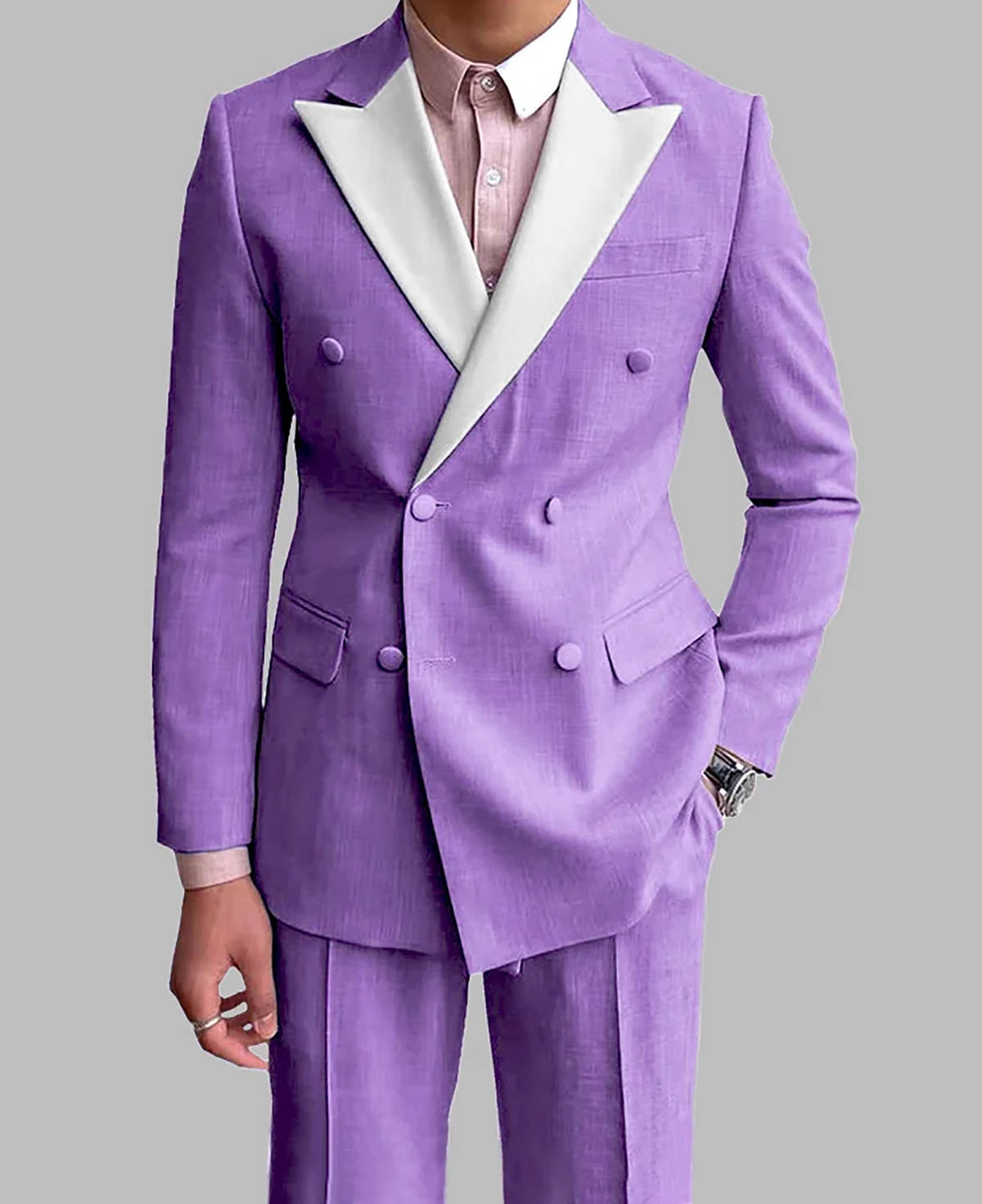 Formal Solid Color Men Wedding Tuxedos Peaked Lapel Tailored Pants Suits Birthday Party Prom Groom Wear 2 Pieces Customized