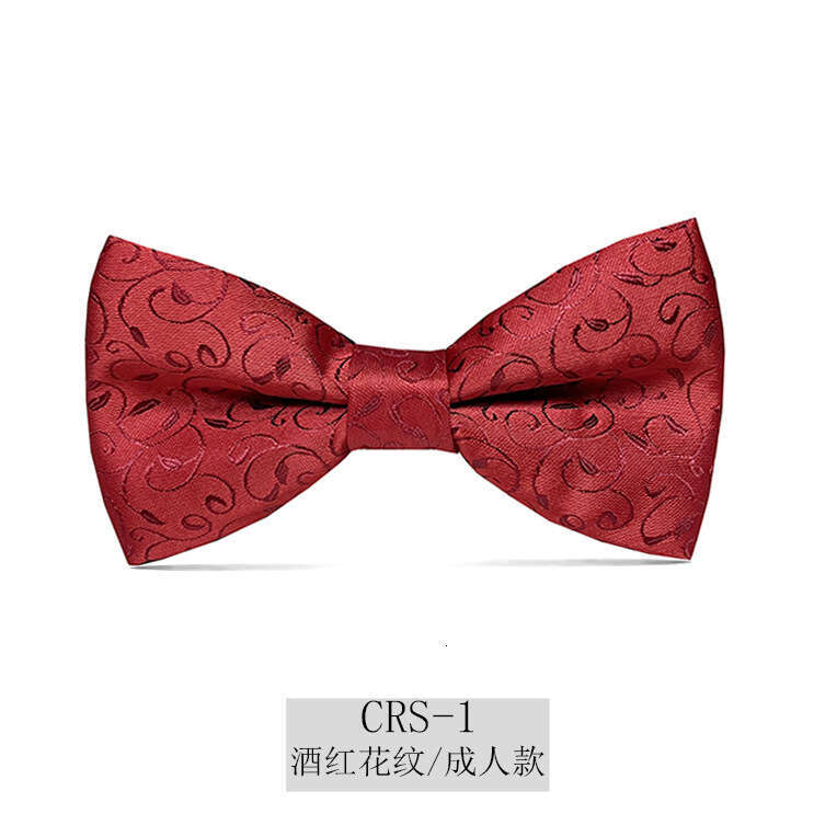 Men's Wine Red Bow Tie for Wedding Groomsmen - British & Korean Style Suit Accessory