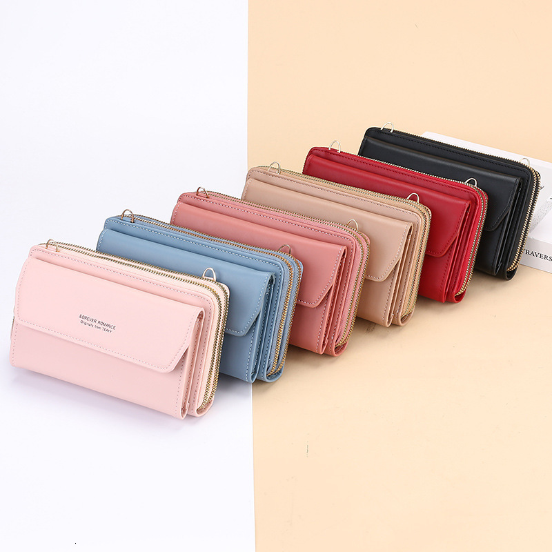 Designer Crossbody Phone Bag Women's Fashion Long Style Women's Wallet Double Zipper Korean Edition Handbag Urban Simple Shoulder Bag