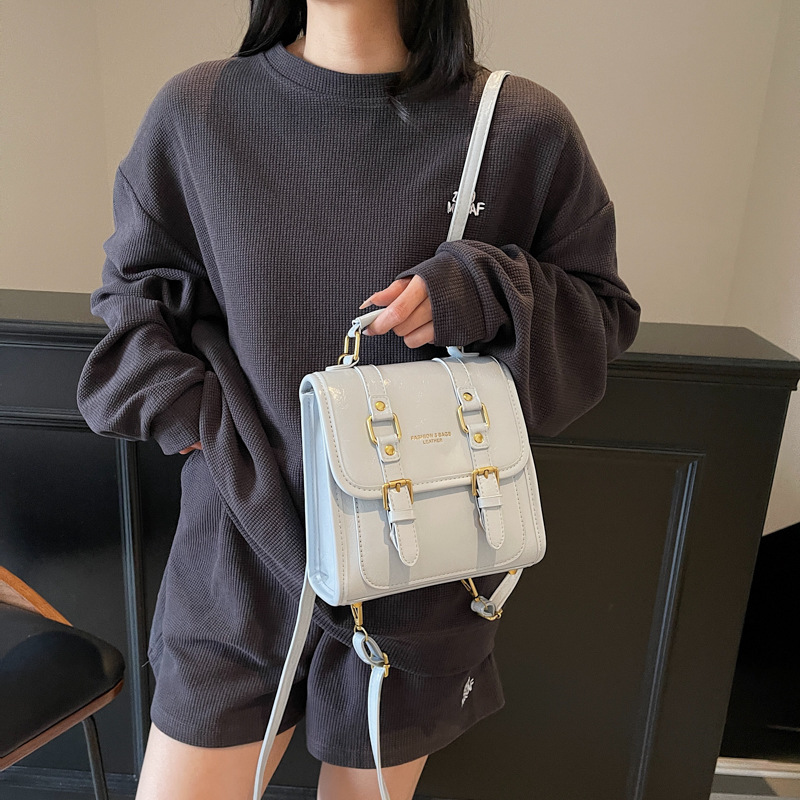 designer Korean Style Sweet Soft Leather Backpack for Women 2025 New Fashionable Handbag High-end Commuter Small Backpack