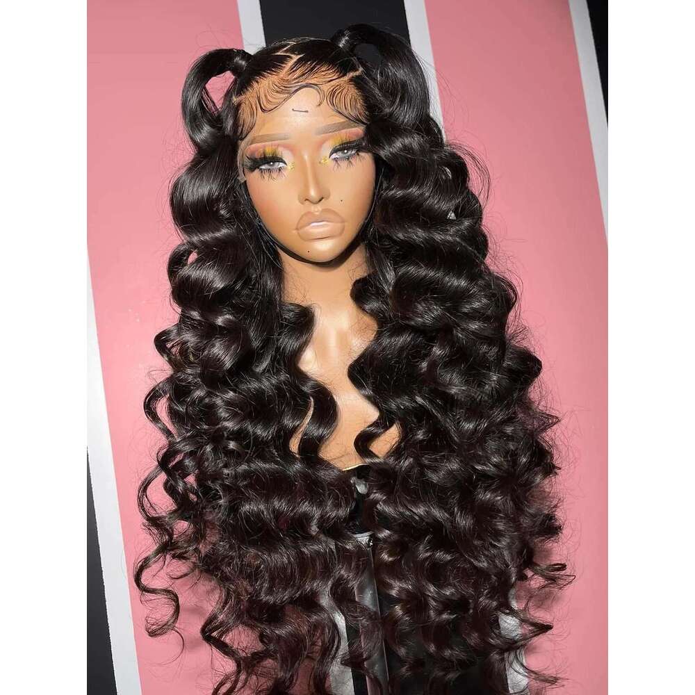 Crown 220 Density Loose 13x4 HD Front 30 Inch Curly Deep Wave Lace Frontal Human Hair Wigs 5x5 Glueless Wig