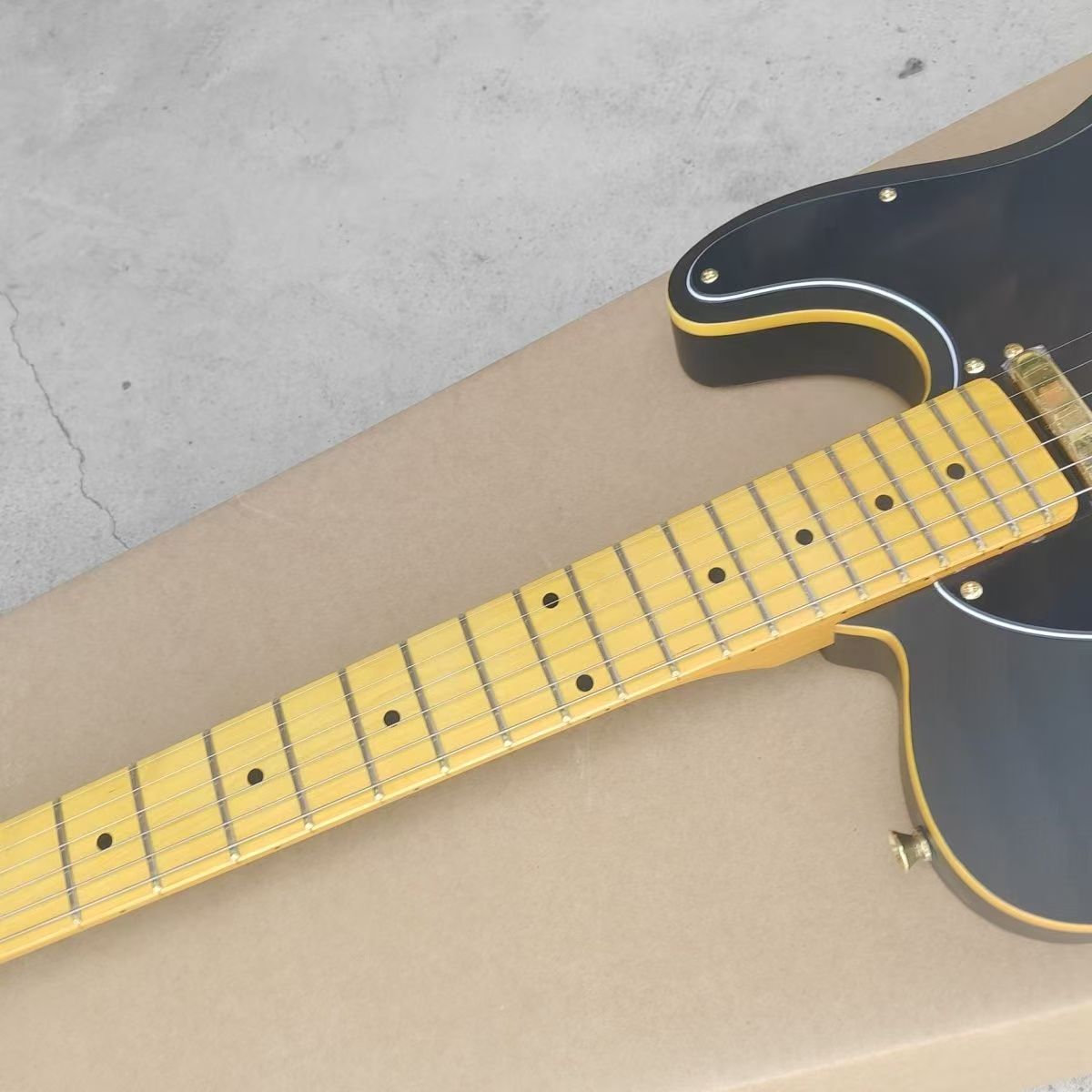 Electric guitar, factory customized, made of maple and peach blossom wood, matte gold TL, in stock, fast and free shipping