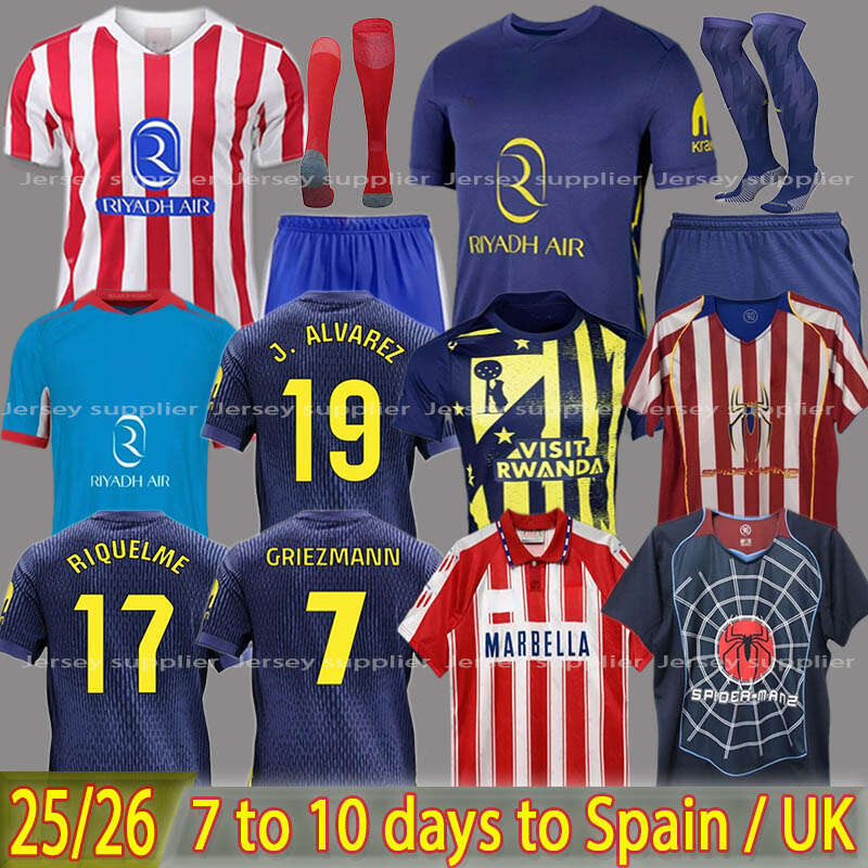 S-4XL 2025-26 AtlETicO MaDriDS J.ALVAREZ Soccer Jerseys GRIEZMANN SORLOTH Camiseta Football Shirt Man's kid kit CORREA GIULIANO LLORENTE LINO DE PAUL