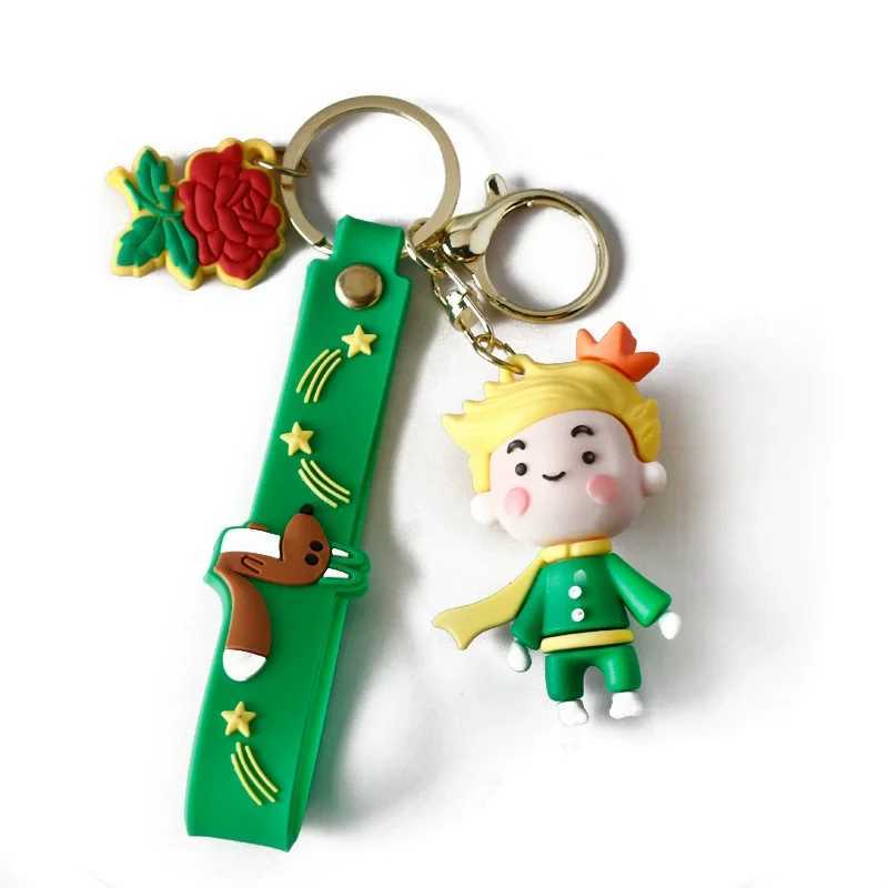 Green Best Deal Little Prince and Fox Keychain Pendant for Kids Birthday Party Decoration Gift Keyring M250604