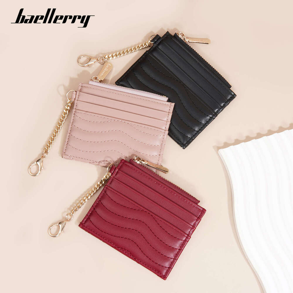 New Women's Card Holder Baellerry Quilted Multi-Card Slot Chain Mini Compact Coin Purse