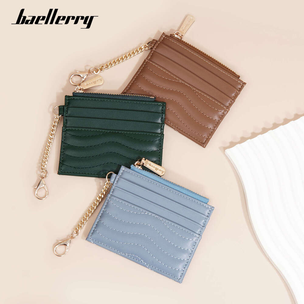 New Women's Card Holder Baellerry Quilted Multi-Card Slot Chain Mini Compact Coin Purse