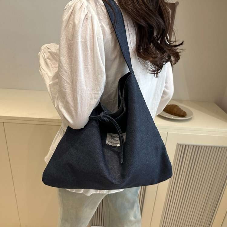 Korean Style INS for Women 2025 New Canvas Tote Bag Artistic Large Capacity Shoulder Crossbody Handbag