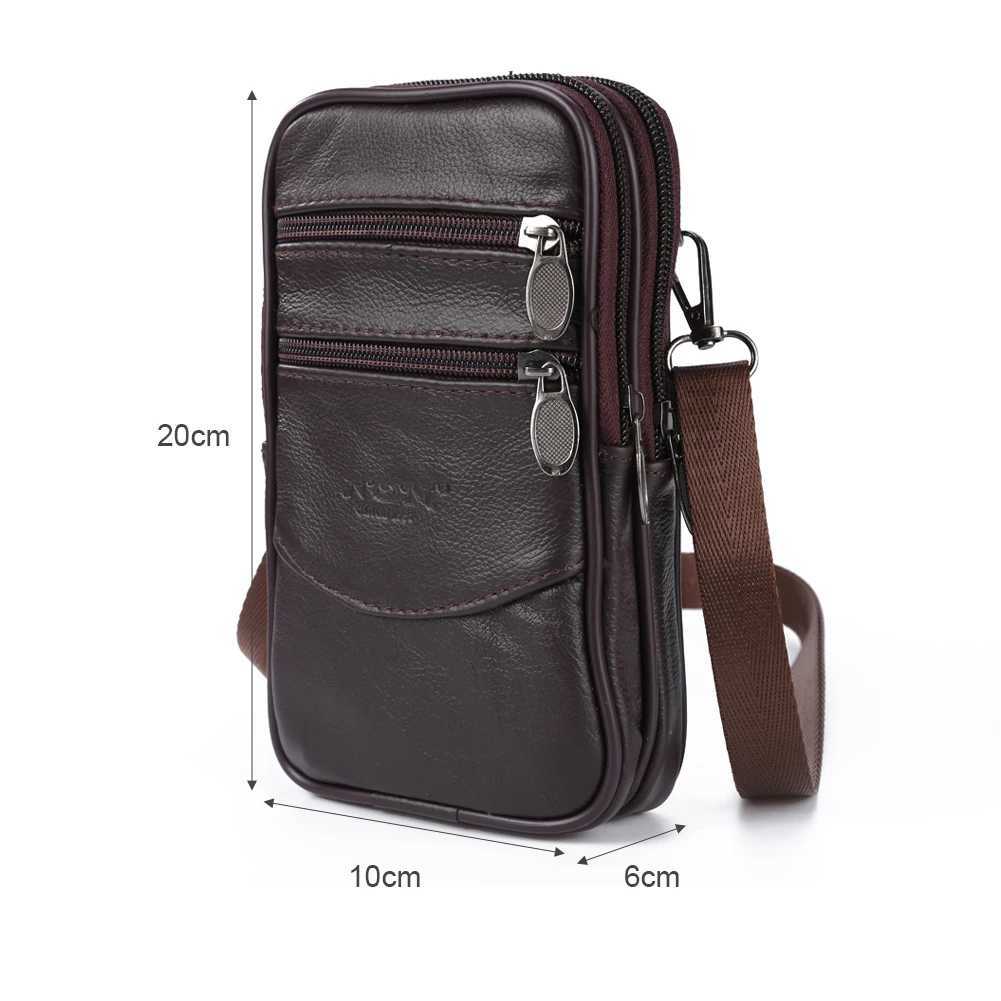 Fashion Mini Waist Bags Wallet Vintage Men Cow Leather Pure Card Coin Clutch Waist Bag Wallets Purse Mini W250604