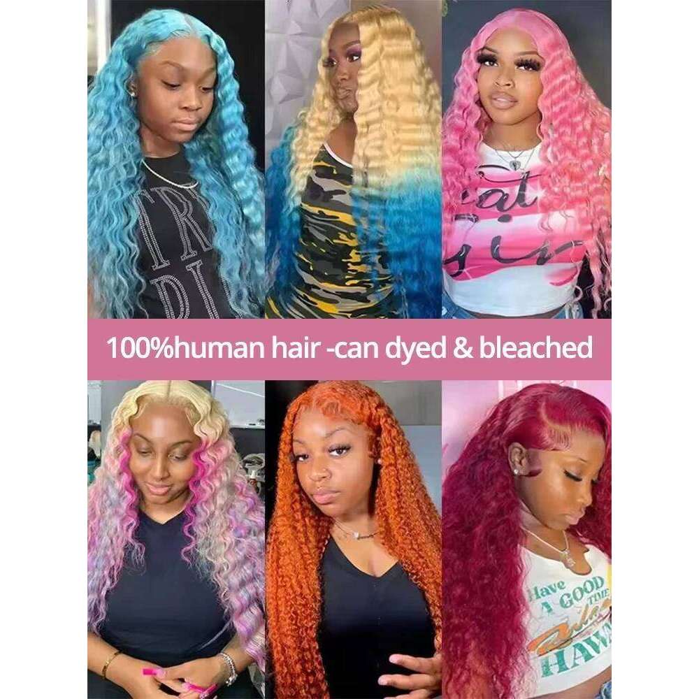 Curly 250% 13x6 HD 30 40 Inch 613 Honey Blonde Color Human Hair Wigs 13x4 Loose Deep Wave Lace Frontal Brazilian Remy Wig