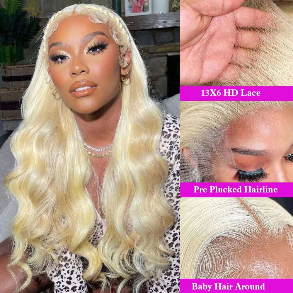 613 13x6 250 Density 30 40 High Inch HD Body Wave Human Hair Front Glueless Wig Blonde 13x4 Lace Frontal Honey Wigs Women