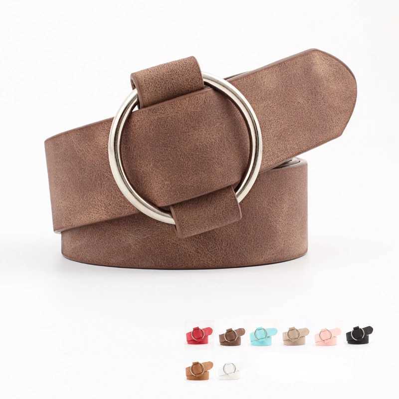 Fashion Needleless Metal Round Ring Buckle Belt for Women Strap Girdle for Leisure Dress Jeans Decorate Waistband Width 3X105cm W250604