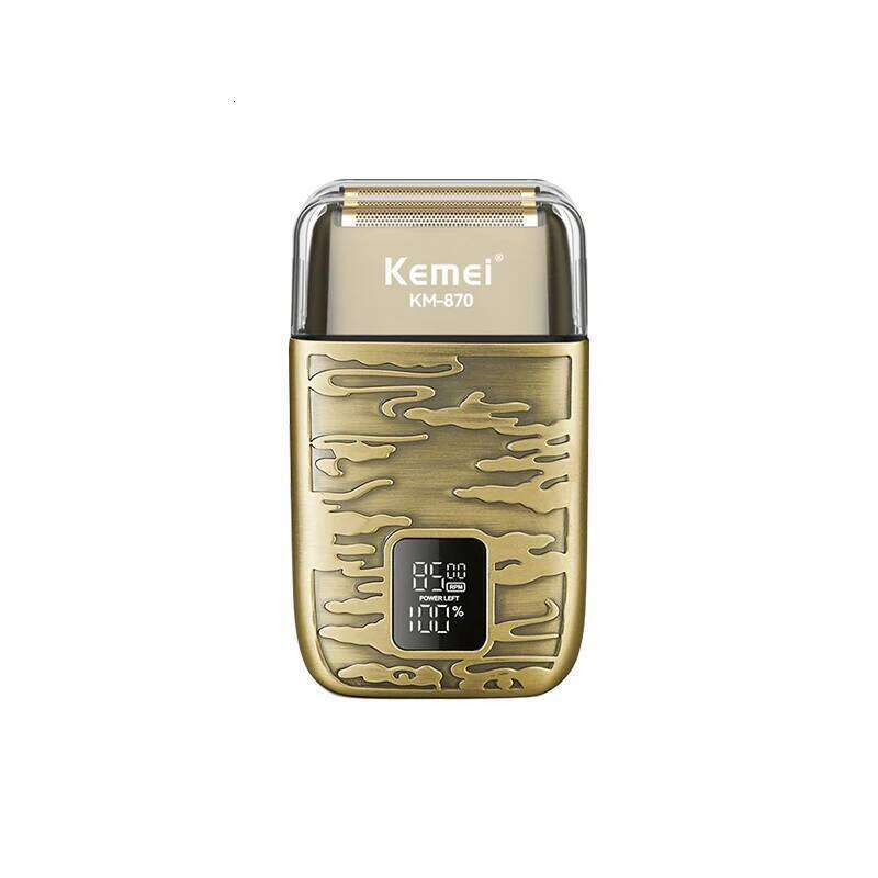 Kemei Km-870 Portable Electric Shaver, Reciprocating Three-Speed Adjustment, USB Charging, Metal Retro Body, Men's Razor