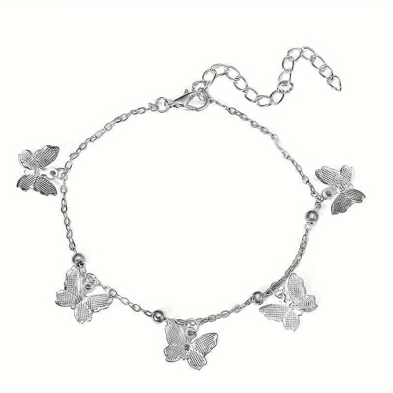 Minimalist Metal Butterfly Pendant Ankle Chain Bohemian Gold Color Anklets Womens Summer Beach Foot Chain Sexy Body Jewelry W250604