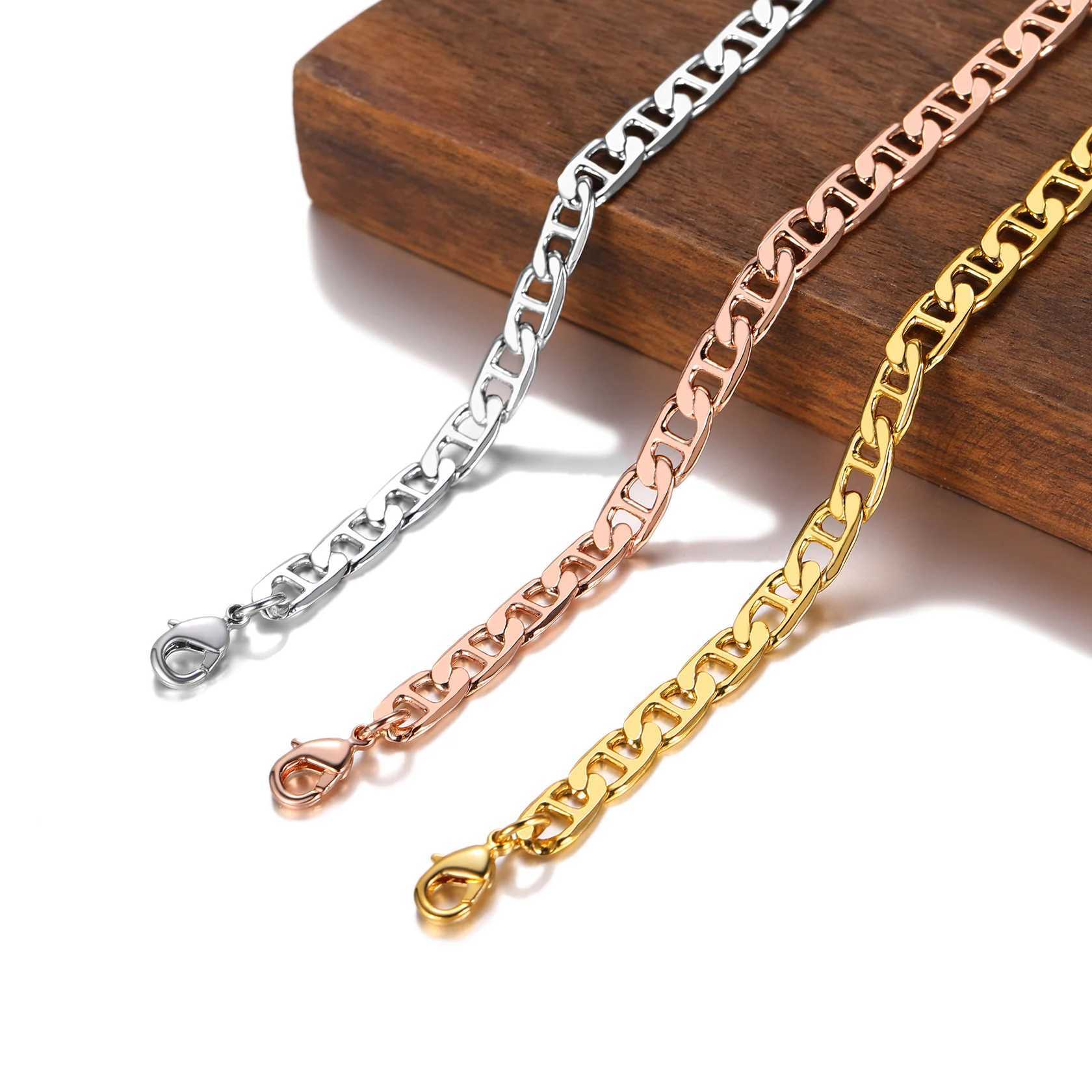 U7 Ankle Bracelets for Women 6mm Flat Curb Cuban Link Snake Figaro Mariner Link Chain Anklets Summer Beach Feet Jewelry Gift W250604