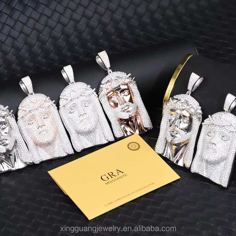 Pass Diamond Test VVS Moissanite Plate 925 Silver Hip Hop Jewelry Pendant Man Custom Design Pendant for Christmas