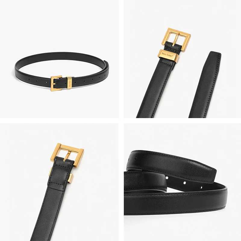 BEAUTODAY Belts Women Luxury Designer Cow Split Leather Metal Golden Buckle Strap Ladies Jeans Dress Accessories Waistband 91093 W250604