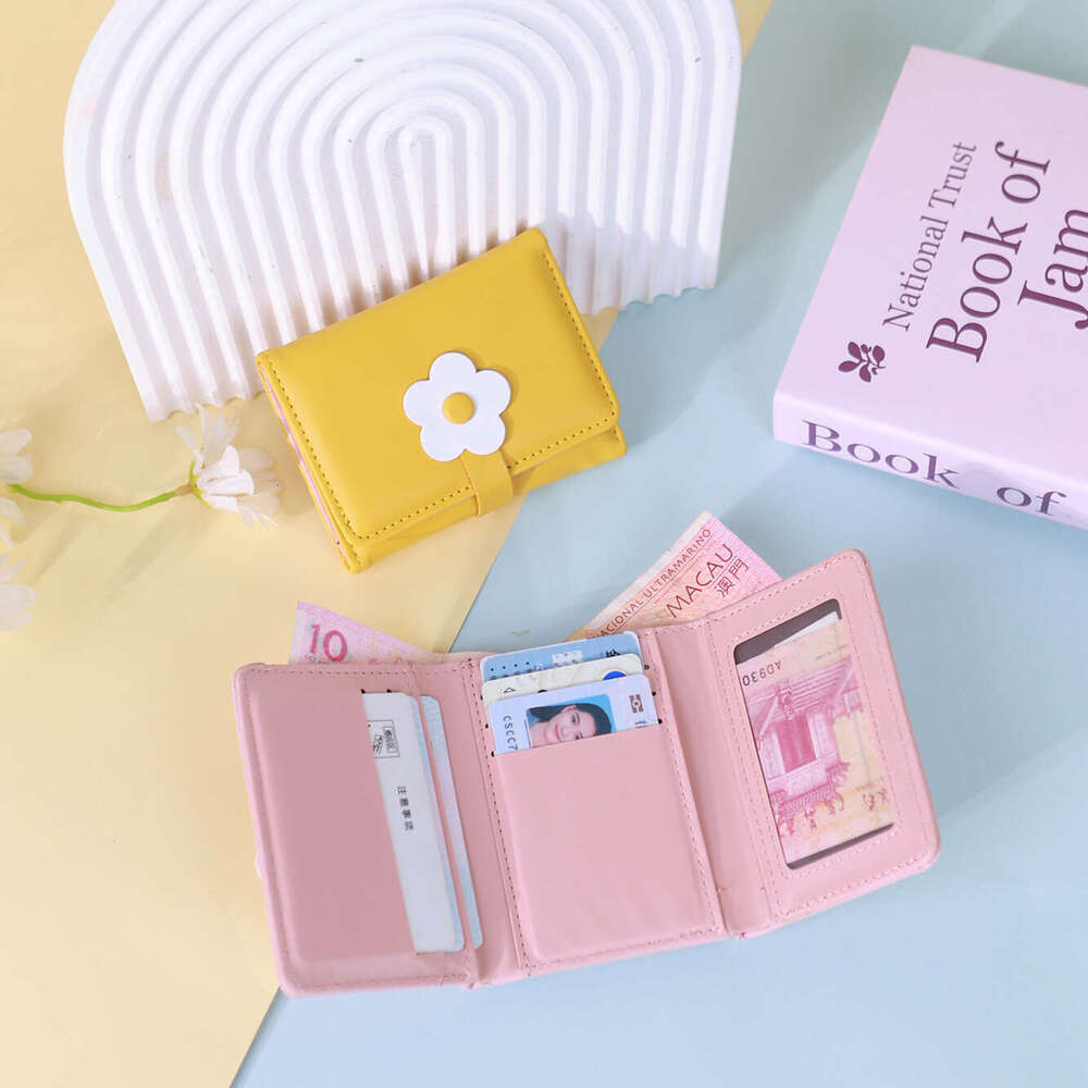 Trendy Coin Purse 2025 Women's Short Cute Small Flower Korean Style Student 70% off Wallet Card Holder