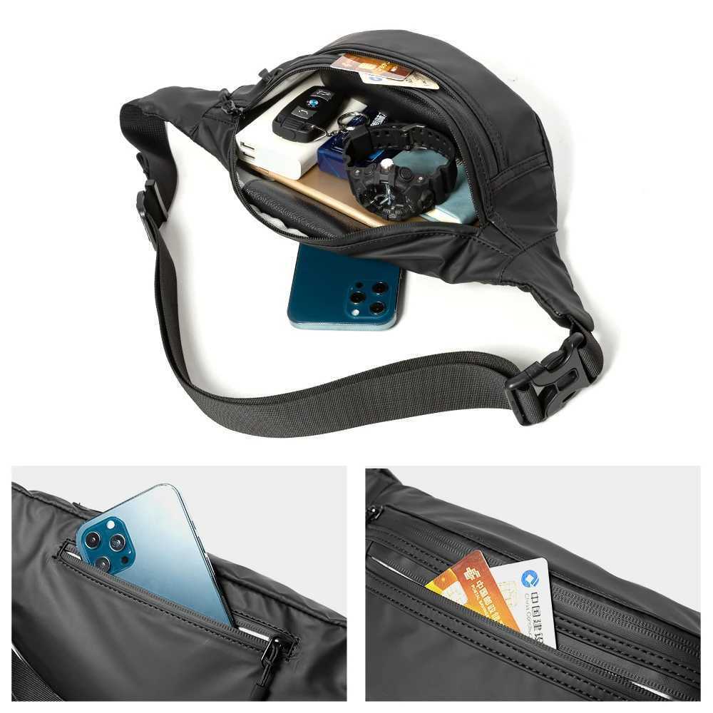 Men Chest Bag Anti-theft Zipper Multifunction Crossbody Bag Waterproof Short Trip Fashion Lightweight Bag with Headphone Hole W250604