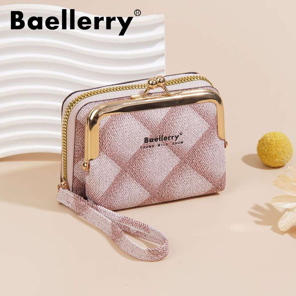 New Women's Coin Purse Baellerry Compact Quilted Zipper Accordion Card Holder Ins Multi-Functional Wallet