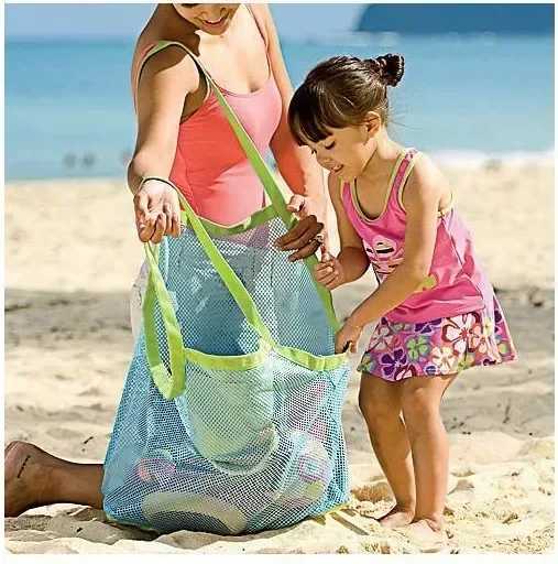 Portable Beach Bag Foldable Mesh Swimming Bag For Children Beach Toy Baskets Storage Bag Kids Outdoor Swimming Waterproof Bags W250603
