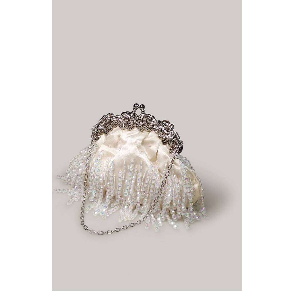 Women Evening Bag Dia Female Bead Crystal Beads Tassel Day Clutch Wedding Purse Party Banquet Bolsas Mujer