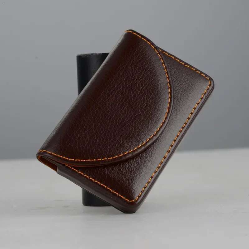 PU Credit Holder ID Business Bank Card Case Men Women Fashoin Brown Coin Wallet Small Black Purse
