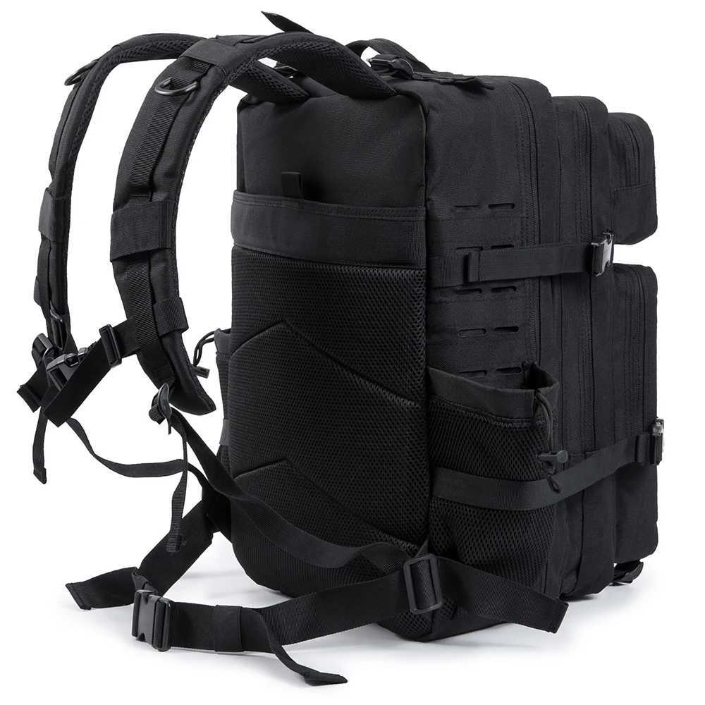 45L Mens and Womens Tactical Backpack Outdoor Camping Equipment Backpack Hiking Backpack Travel Backpack with Double Cup Holder W250603
