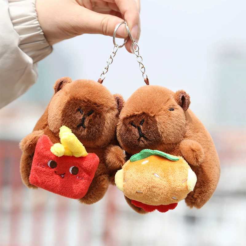 Cartoon Capybara Plush Keychain Pendant Bag Hanging Decoration Accessories Cute Fashion Stuffed Doll Toy Keyring Kids Gift W250604