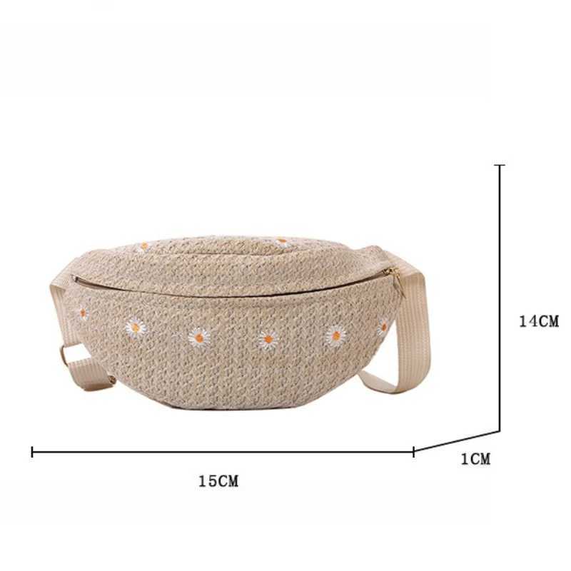Womens Waist Bag Straw Woven Ladies Shoulder Crossbody Bags for Women 2025 Summer Fanny Pack Fashion Phone Female Chest Bag W250604