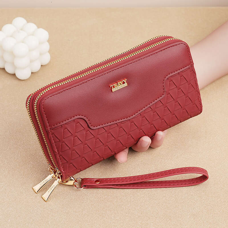 Women's Wallet Long Double Zipper Clutch Multi-Function Phone Coin Purse Card Holder High-End Feel