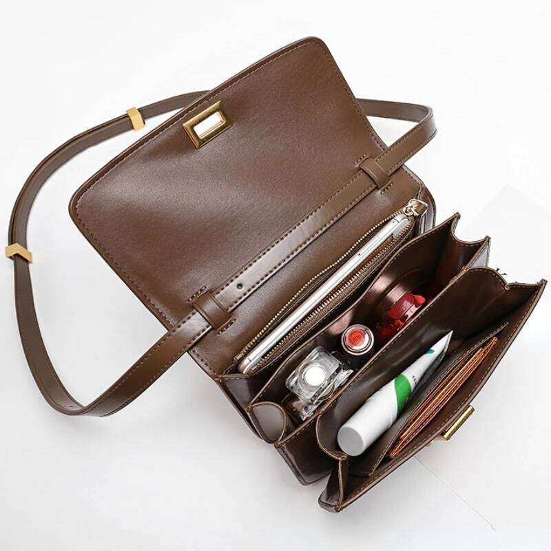 Women's Bags Designer New Tofu Brand Top Quality Smooth Genuine Leather One Shoulder Messenger Fashion Women's Small Square Box Bag