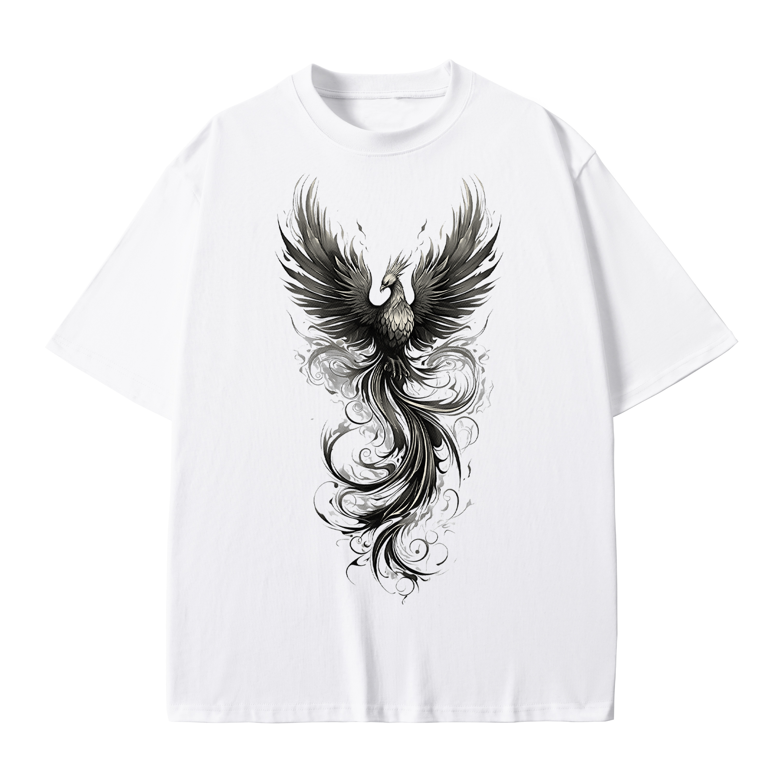 T-shirt men's top designer cotton T-shirt Silver the phoenix short sleeved clothing high-quality fashionable T-shirt BROADTRUE