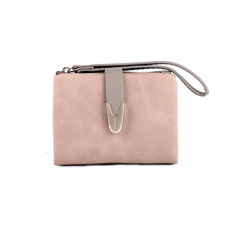 Purse women's short autumn winter new European and American retro frosted PU leather simple fashion all-in-one convenient ha