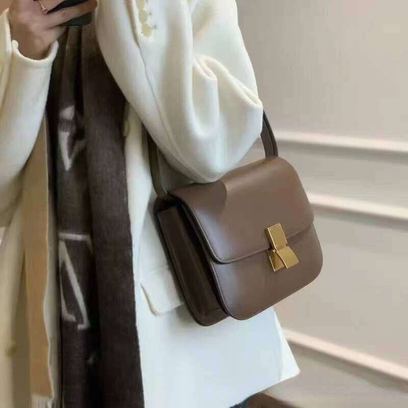 Women's Bags Designer New Tofu Brand Top Quality Smooth Genuine Leather One Shoulder Messenger Fashion Women's Small Square Box Bag