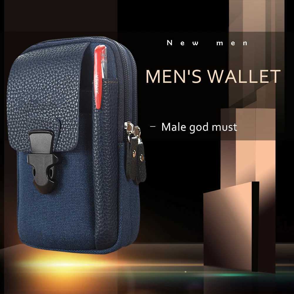 Men Business Waist Packs Canvas Casual Fanny Bum Bag Sports Mobile Phone Pouch Vintage Bags for Men Birthday Festival Gifts W250604