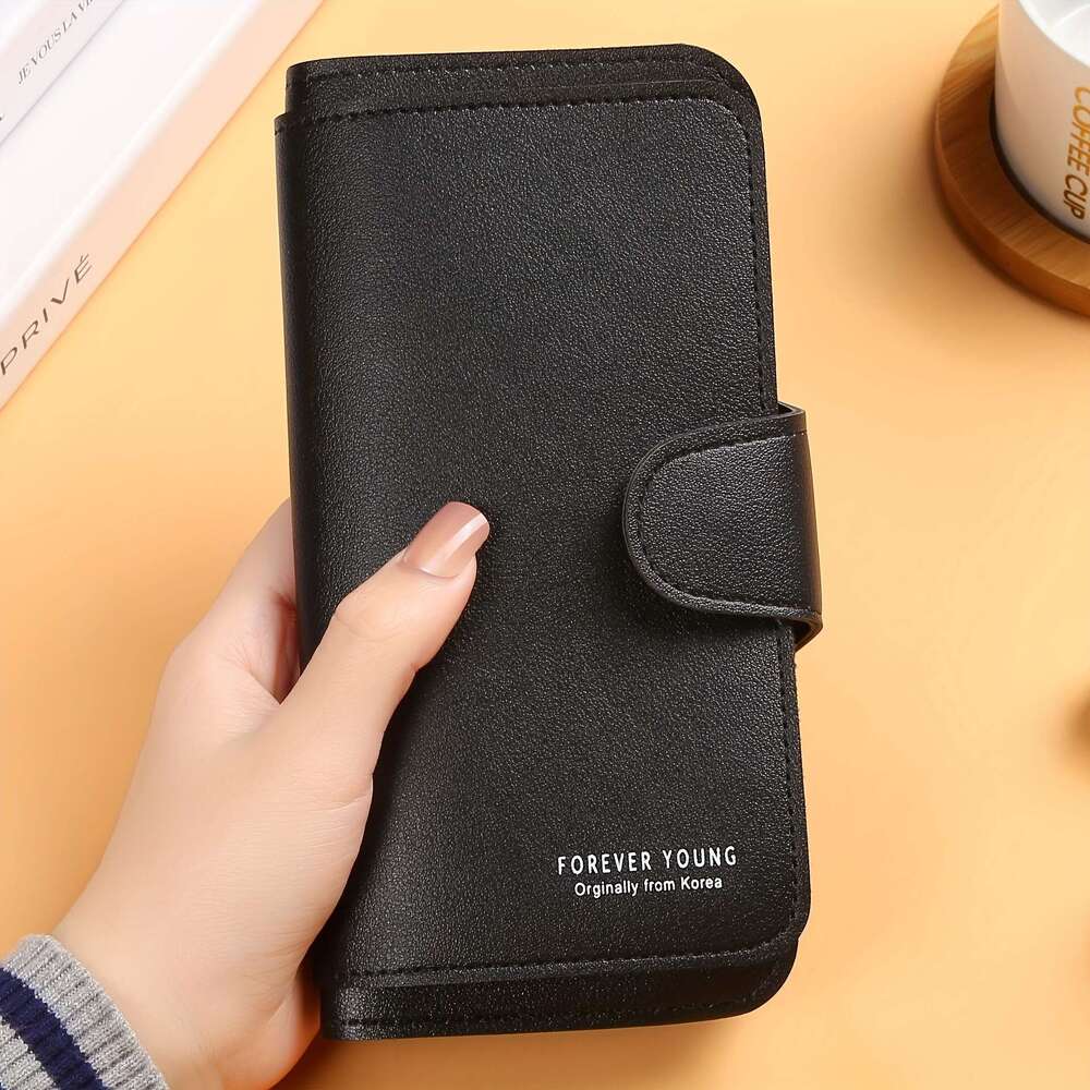 New Long Women's Wallet Clasp, Soft Coin Purse with Card Slots and Phone Holder, Trendy Handheld Design