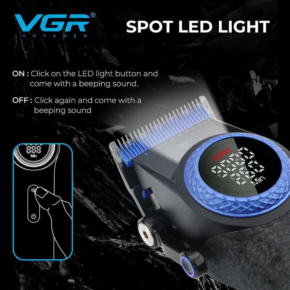 VGR Cutting Hine Professional 9000 RPM Hair Bldc Motor Barber Cordless Clipper Trimmer For Men V-001