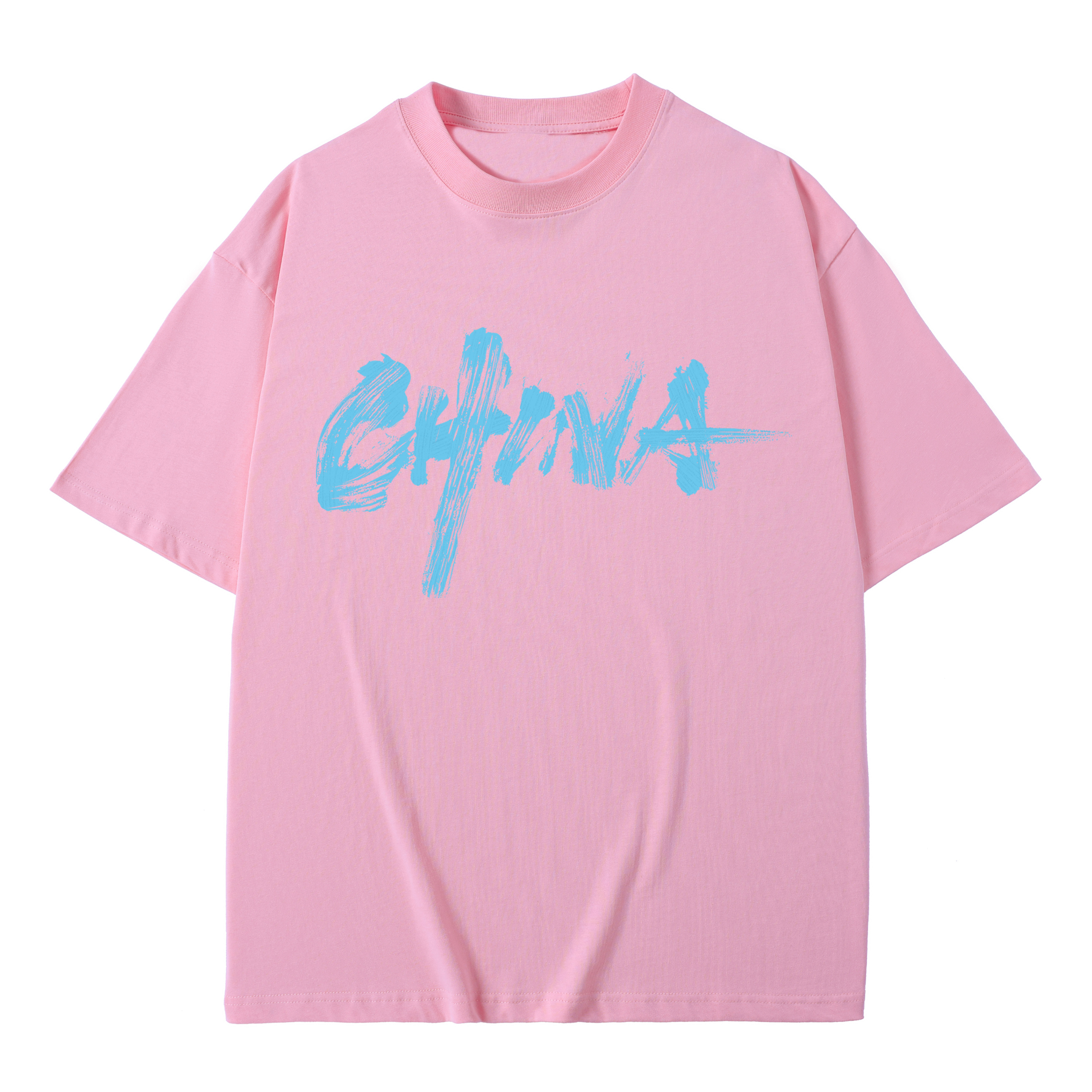 T-shirt men's top designer cotton T-shirt blue logo big Painting short sleeved clothing high-quality fashionable T-shirt BROADTRUE