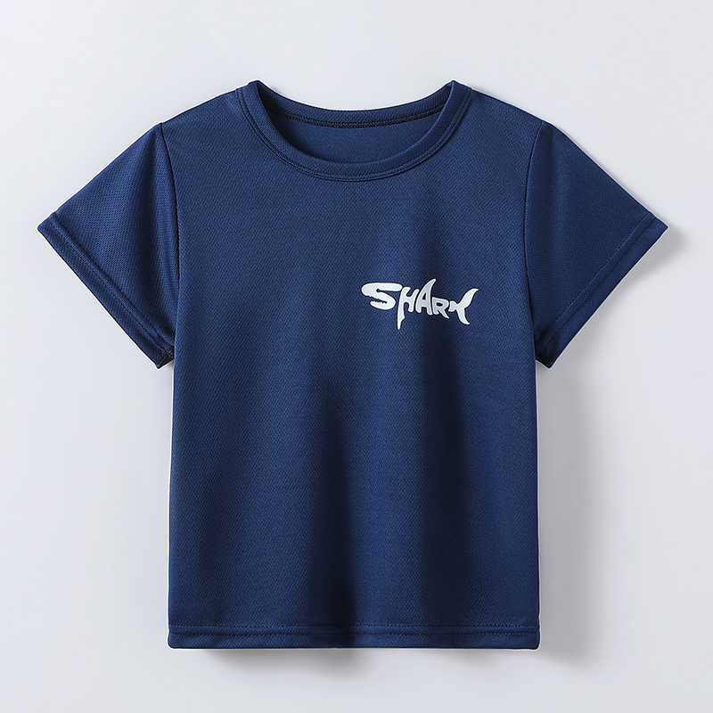 Summer Ready Childrens Casual T-Shirt Featuring Shark Design & Durable Fabric Suitable from Age 4 through 12