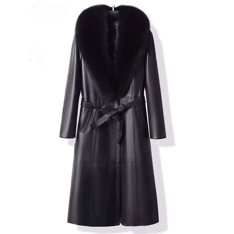 Chic Casual Trenchcoat Women's Overcoat 2024 Autumn Winter New Fashion Loose Mid-Length All-Match PU Leather Coat