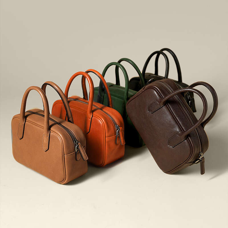 Women's Bags Designer Women's Bags Designer Qiu Zhen Wide Vegetable Tanned Leather Casual Versatile Crossbody Single Shoulder Handbag Bowlin